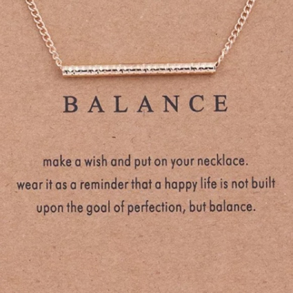 “Balance” Inspirational Gold Tone Necklace
